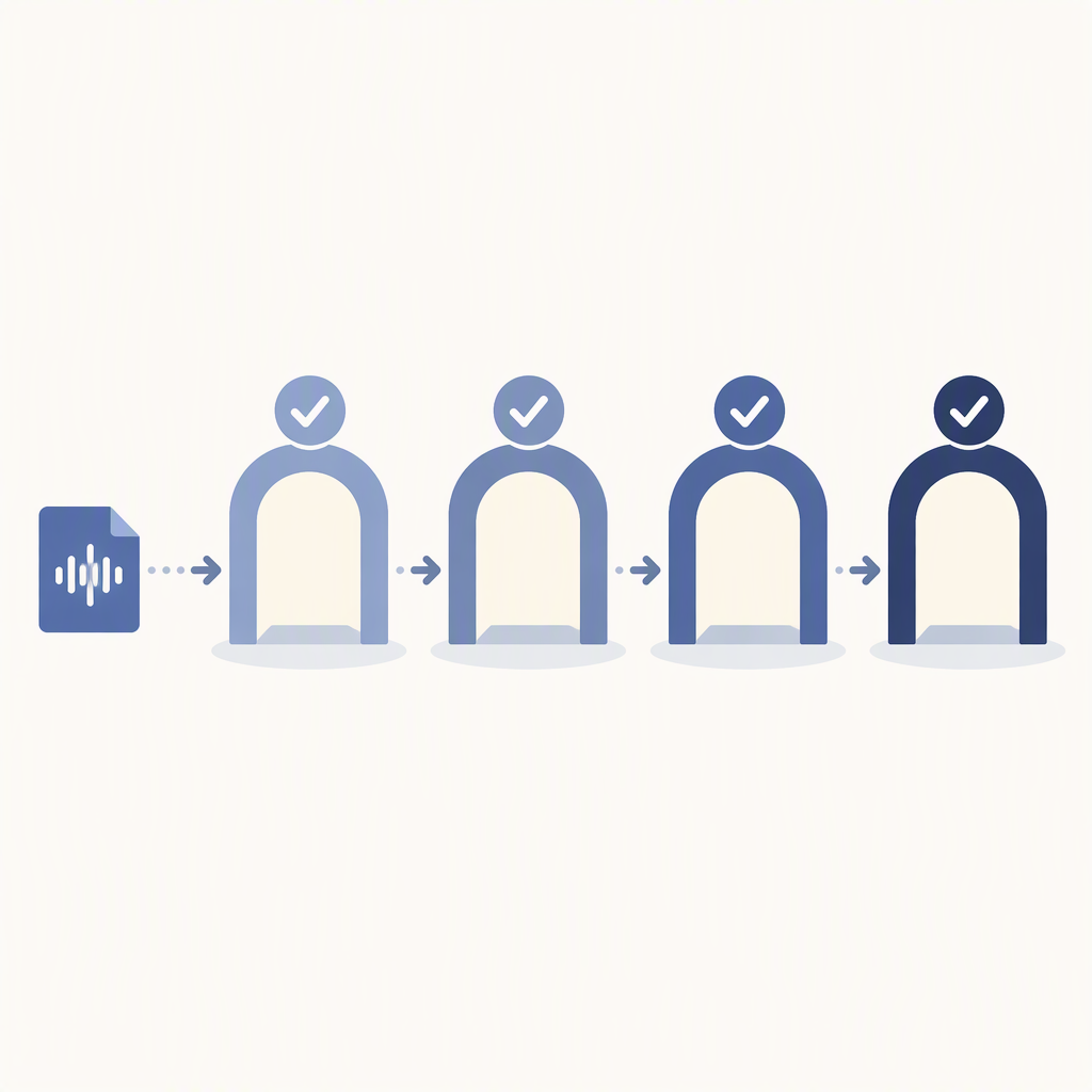 Four gate checkpoints a release file passes through before it reaches a streaming service