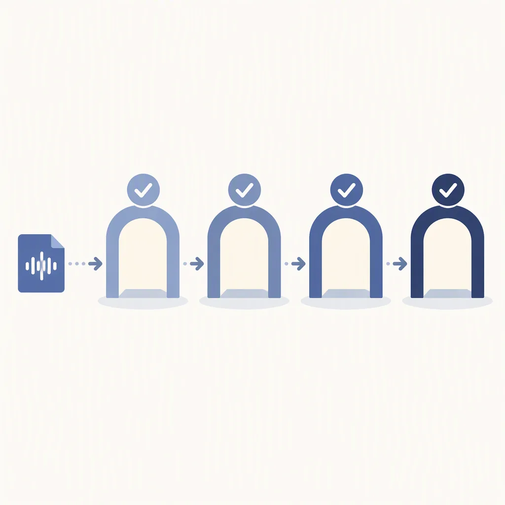 Four gate checkpoints a release file passes through before it reaches a streaming service
